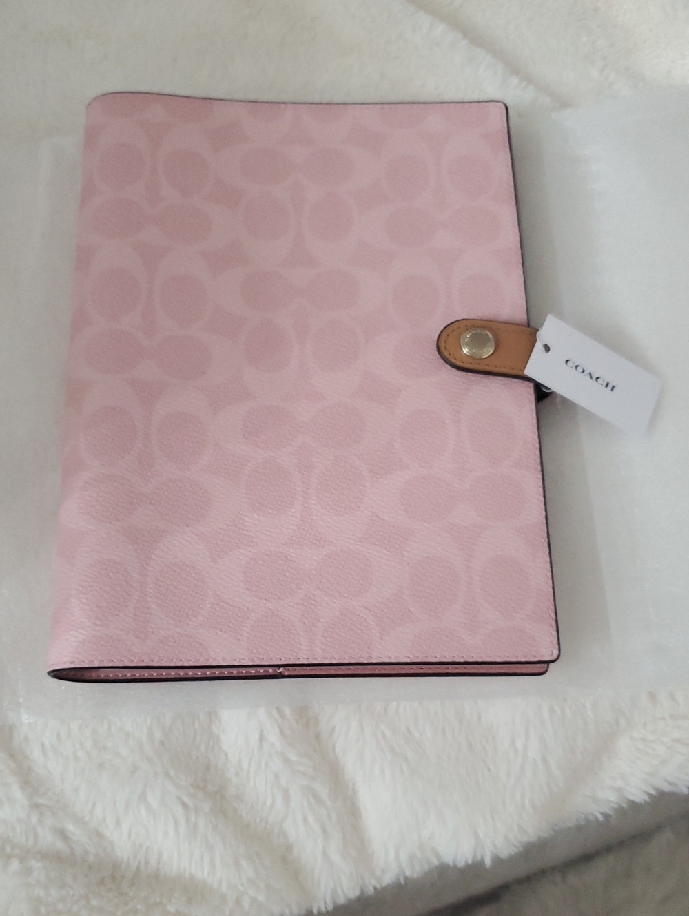 Coach Pink Signature Notebook, New.